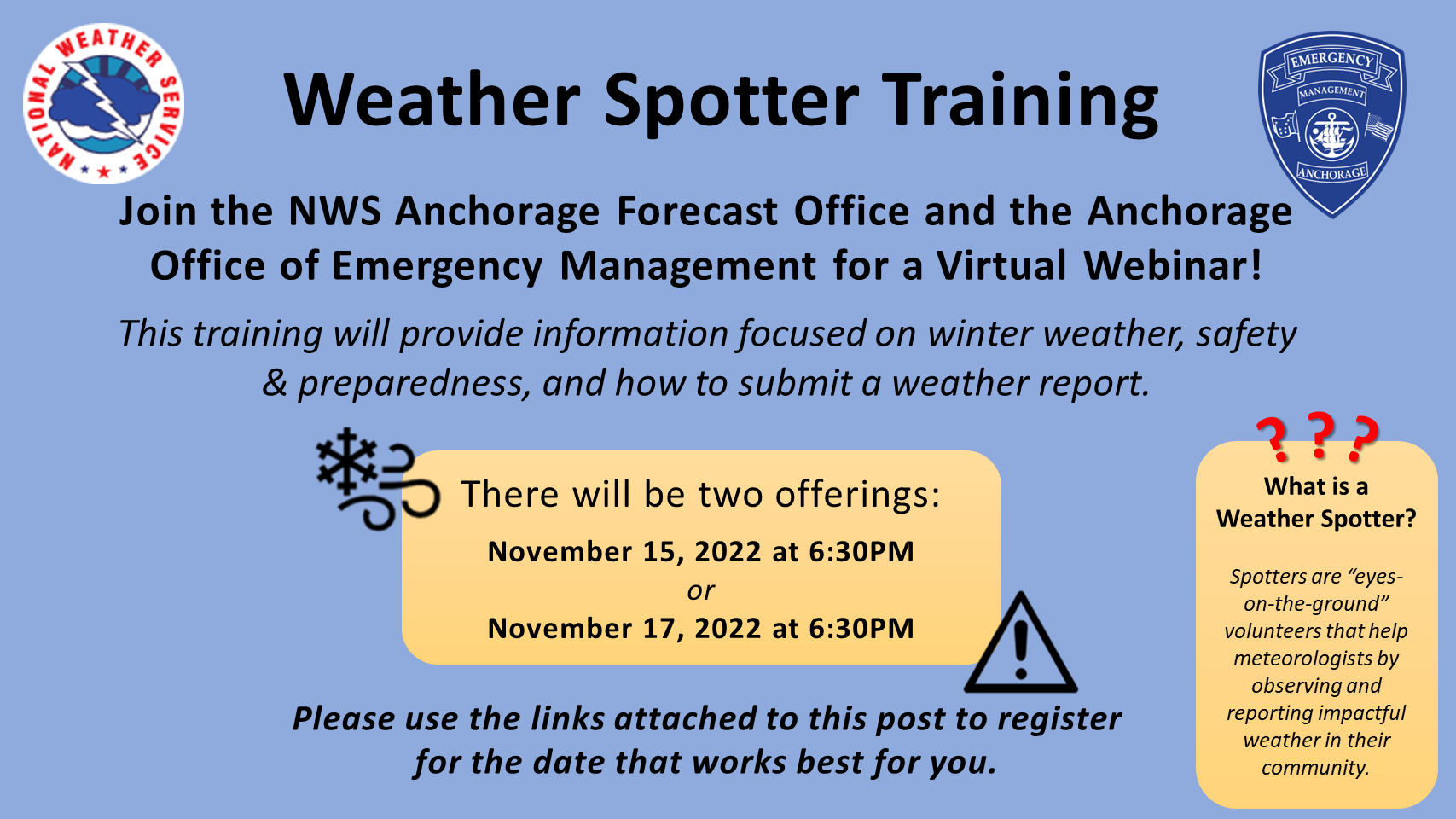 virtual weather spotter training november 17th 